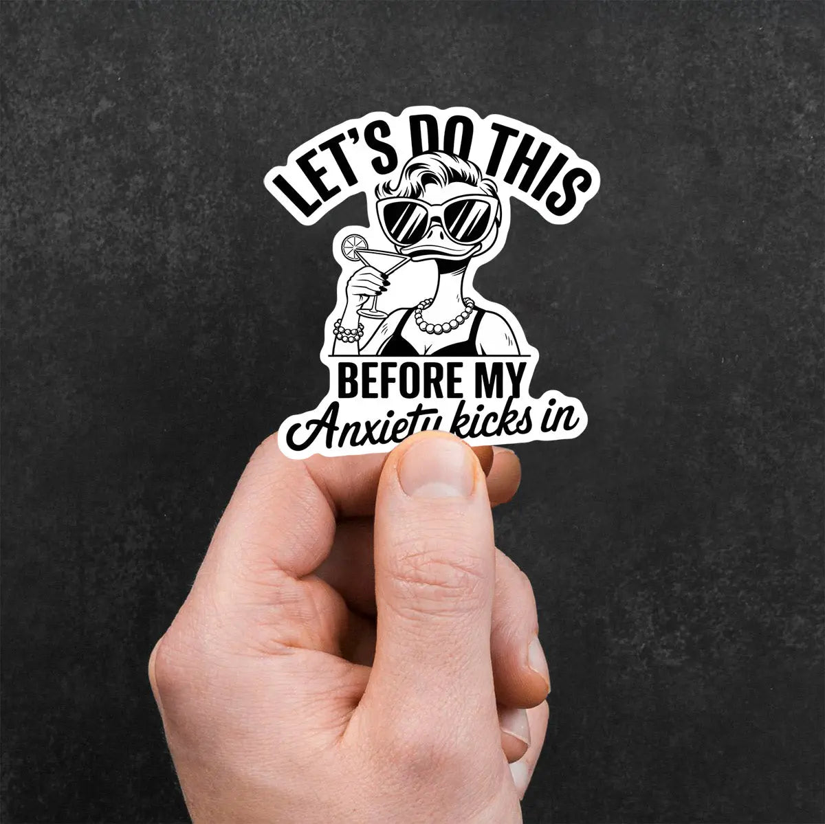 Funny Duck with Cocktail Sticker