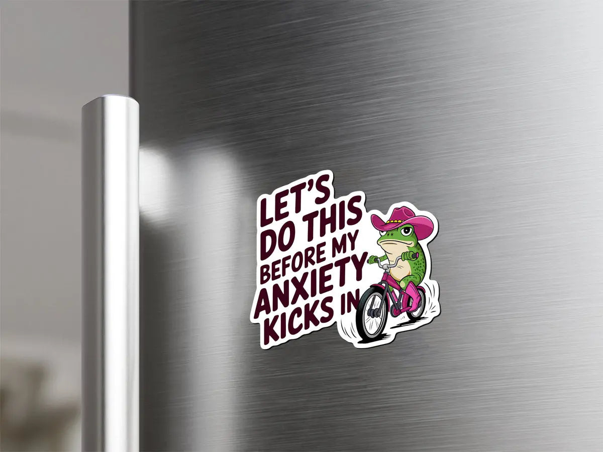 Funny Frog on Bike Magnet