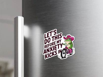 Funny Frog on Bike Magnet