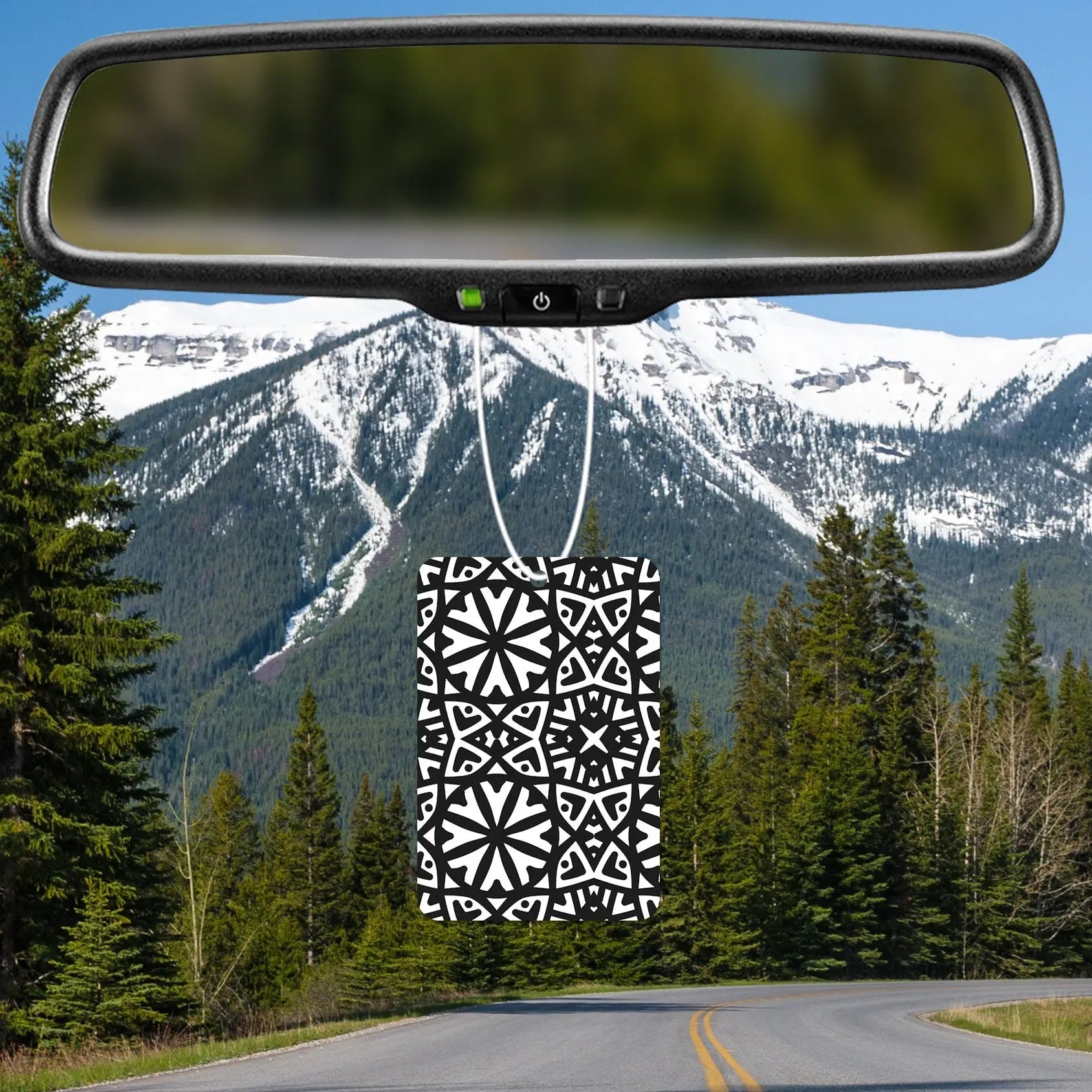 Geometric Black and White Pattern Air Freshener