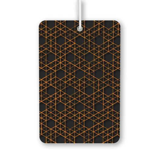 Geometric Orange and Black Pattern Air Freshener