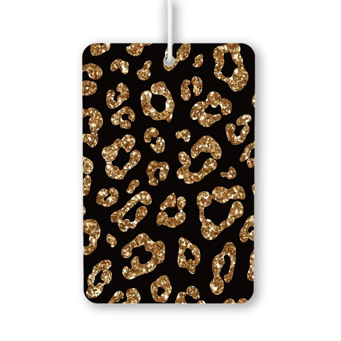 Glittery Gold Leopard Print Air Freshener