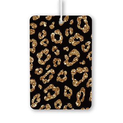Glittery Gold Leopard Print Air Freshener