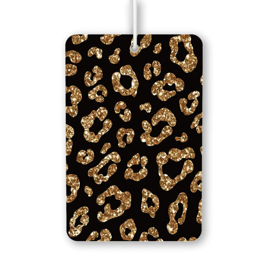 Glittery Gold Leopard Print Air Freshener