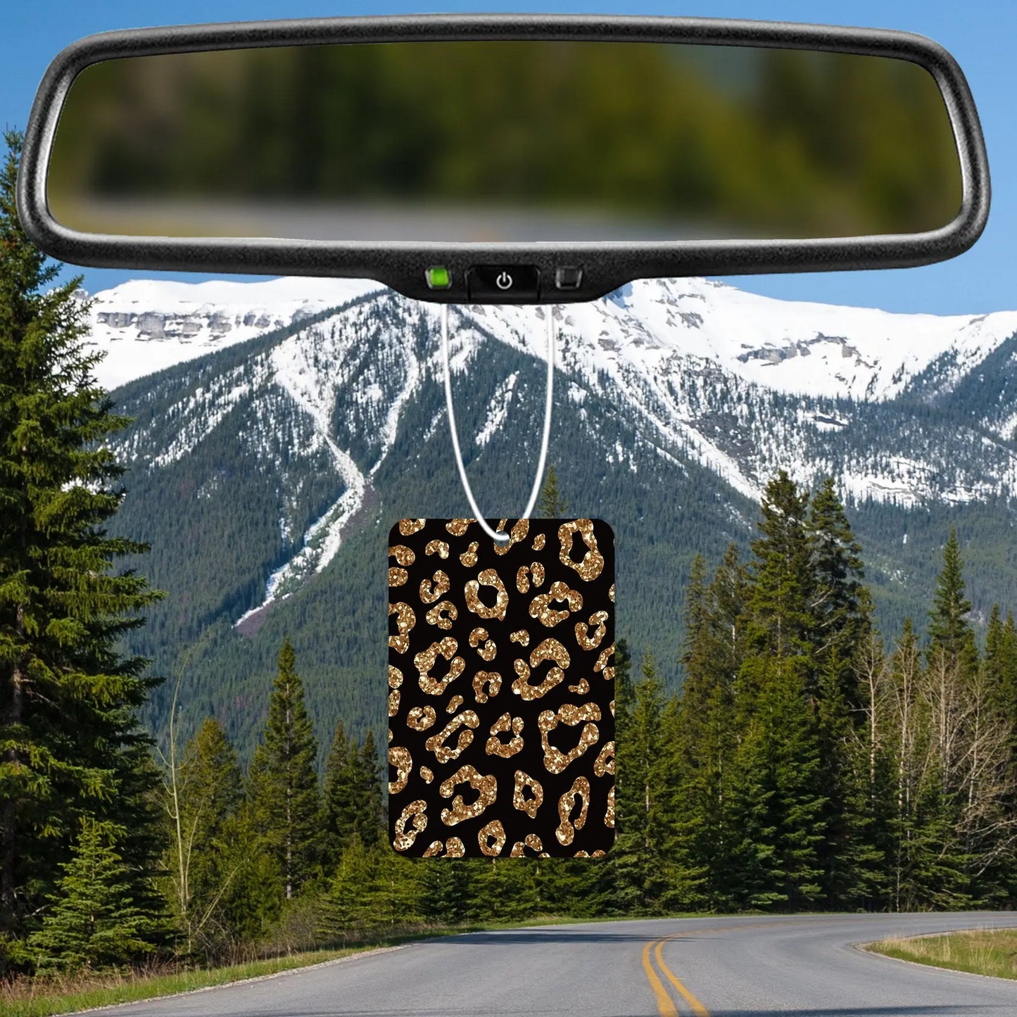 Glittery Gold Leopard Print Air Freshener