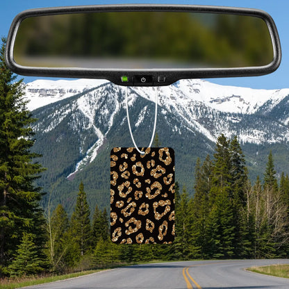 Glittery Gold Leopard Print Air Freshener