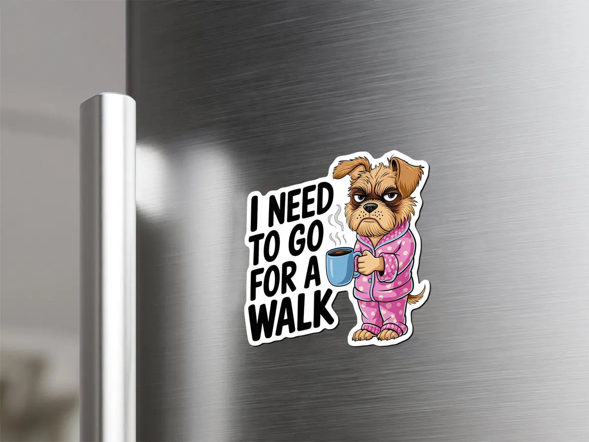 Grumpy Dog in Pajamas Magnet
