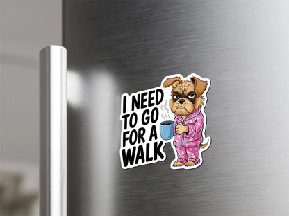 Grumpy Dog in Pajamas Magnet