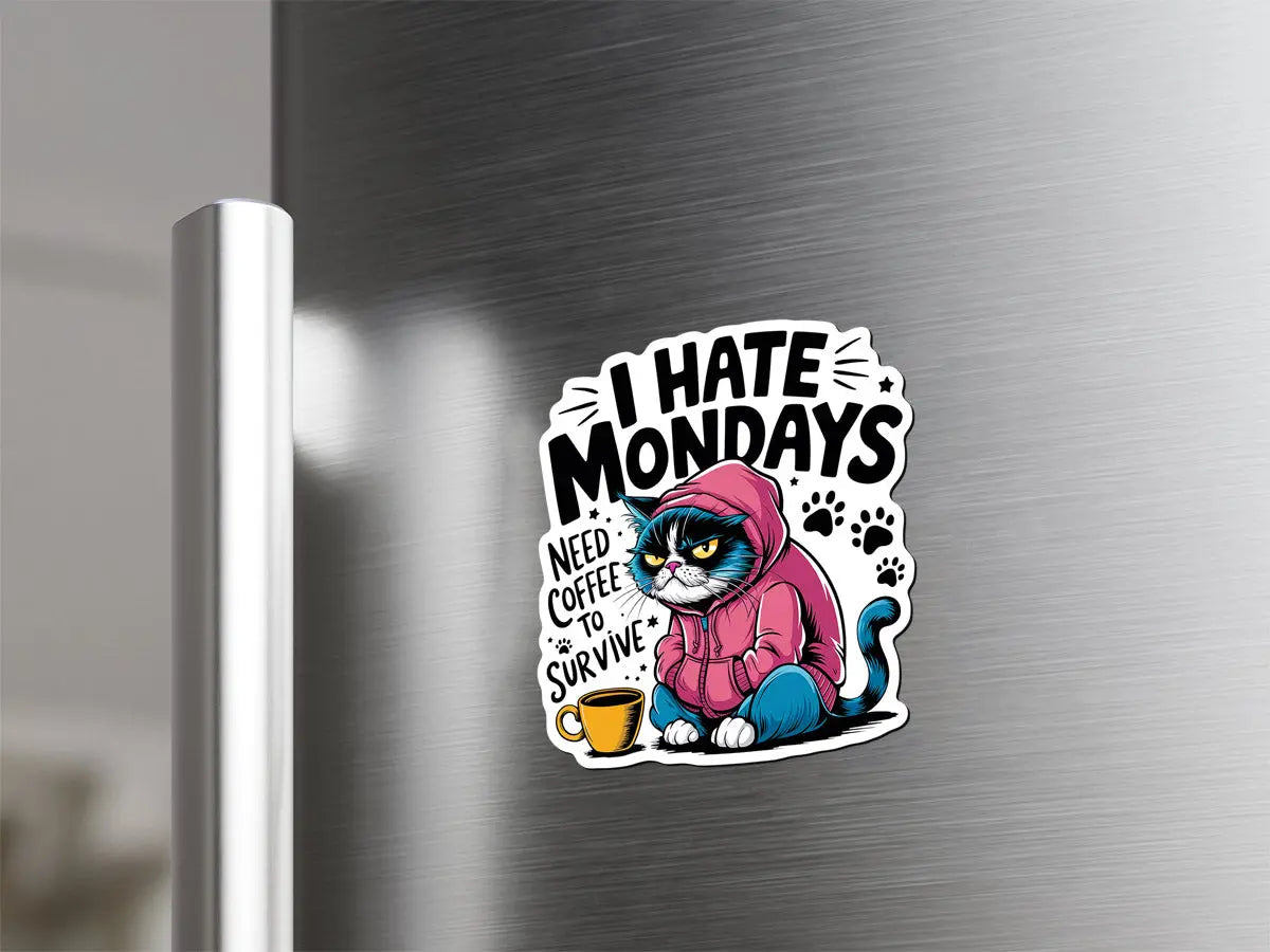 I Hate Mondays Cat Magnet