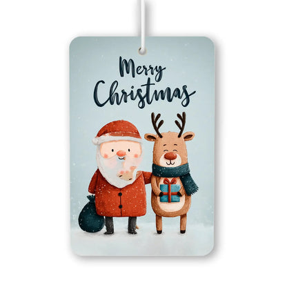 Merry Christmas Santa and Reindeer Air Freshener