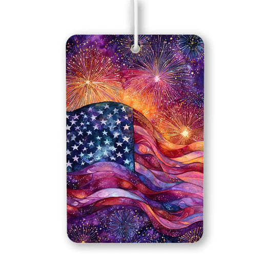 Patriotic American Flag with Fireworks Air Freshener