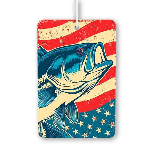 Patriotic Bass Fish Art Air Freshener