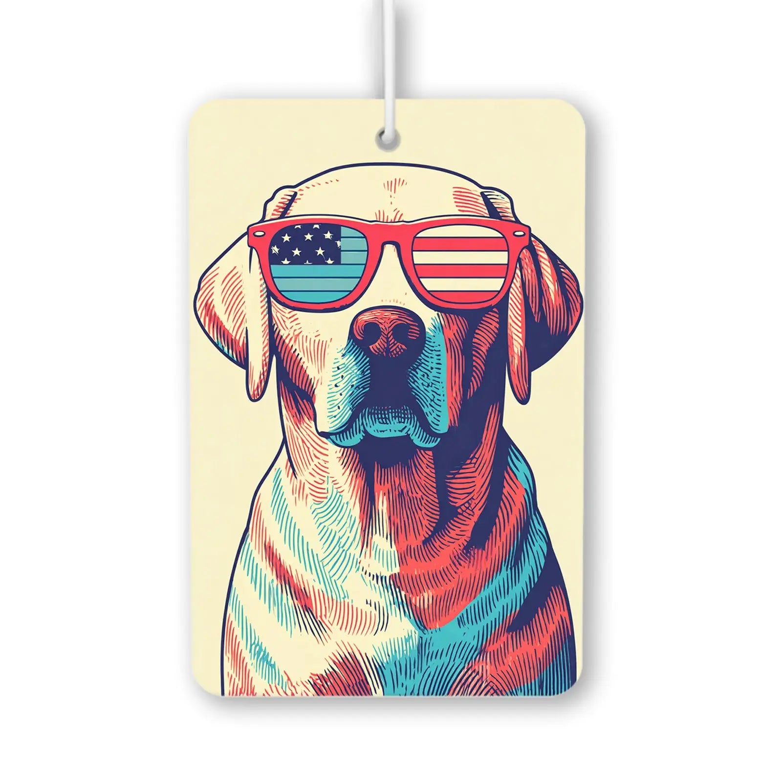 Patriotic Dog in Sunglasses Air Freshener