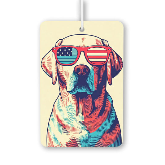 Patriotic Dog in Sunglasses Air Freshener