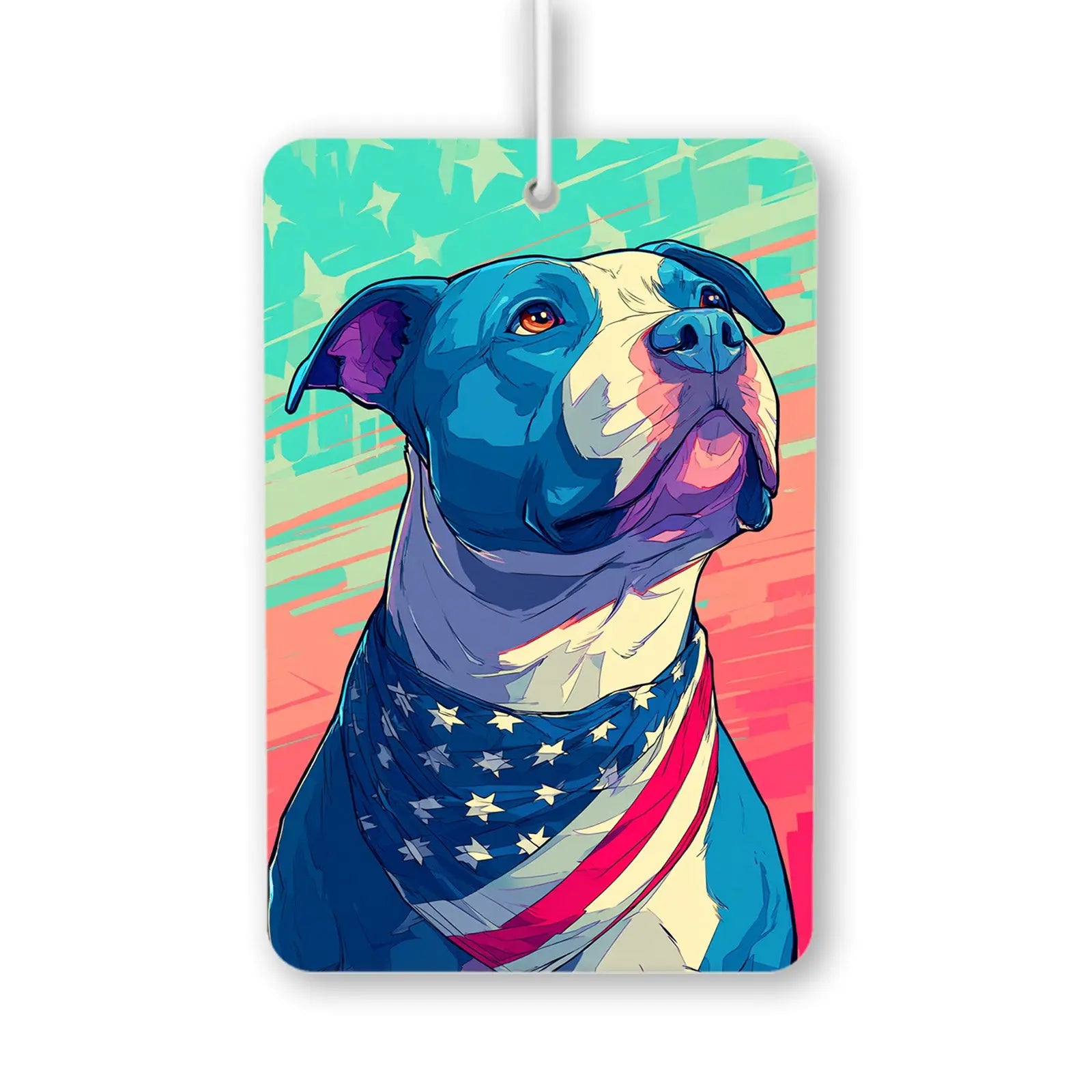 Patriotic Dog Portrait Art Print Air Freshener