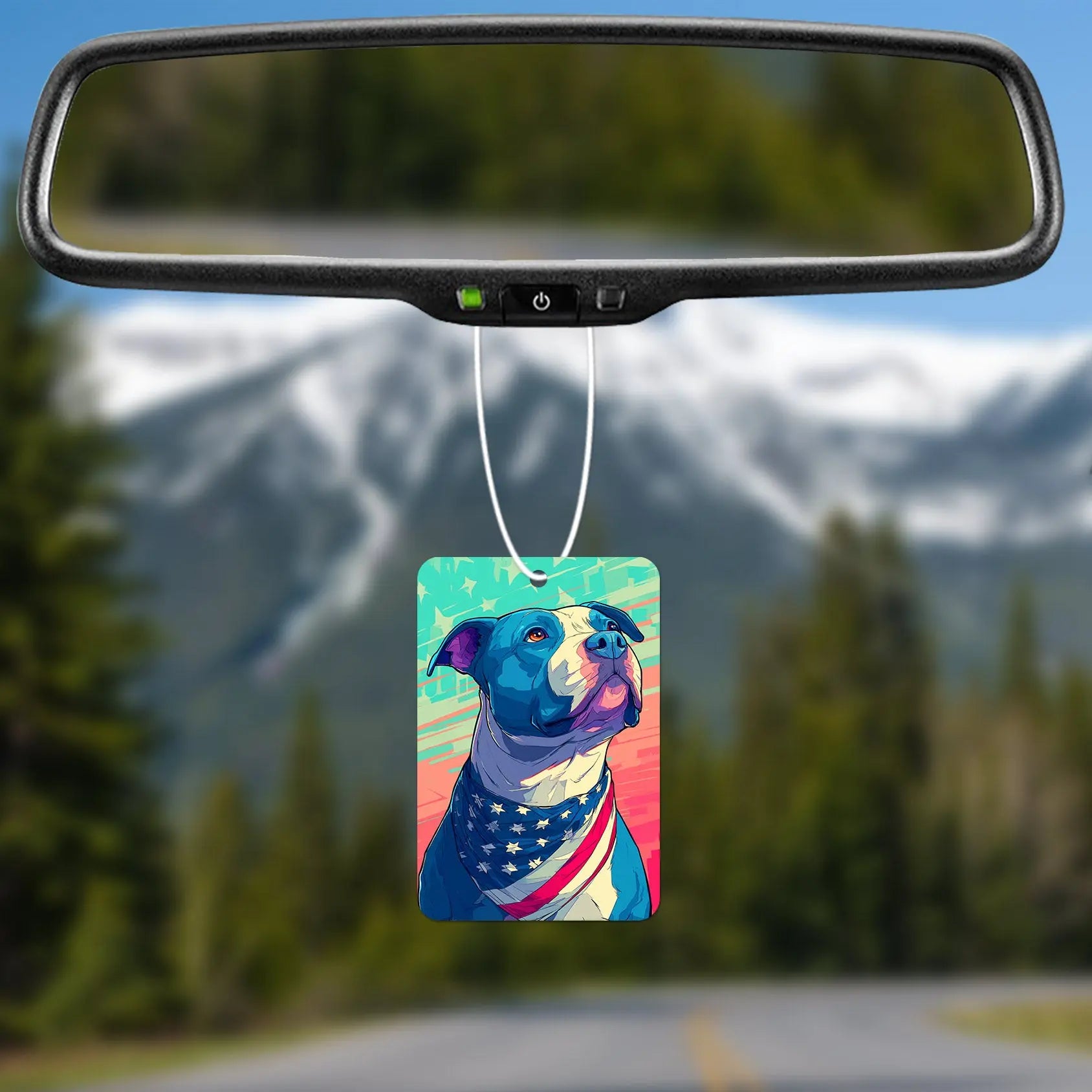 Patriotic Dog Portrait Art Print Air Freshener