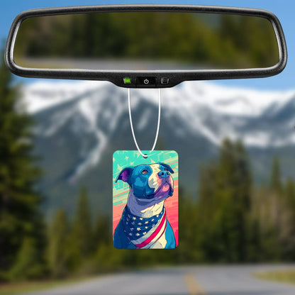 Patriotic Dog Portrait Art Print Air Freshener