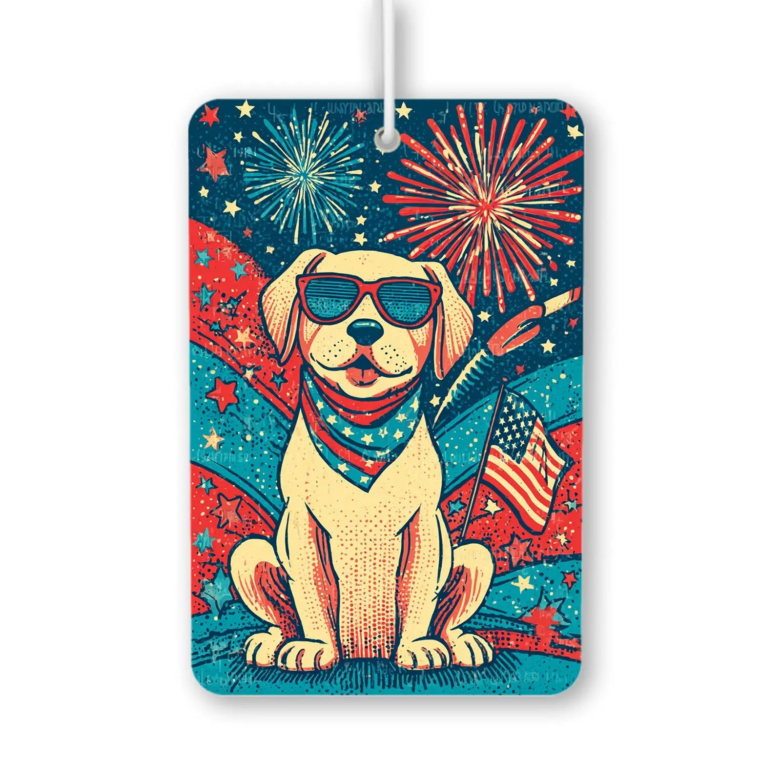 Patriotic Dog with Sunglasses Air Freshener