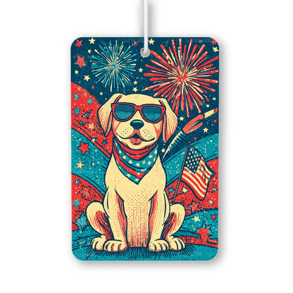 Patriotic Dog with Sunglasses Air Freshener