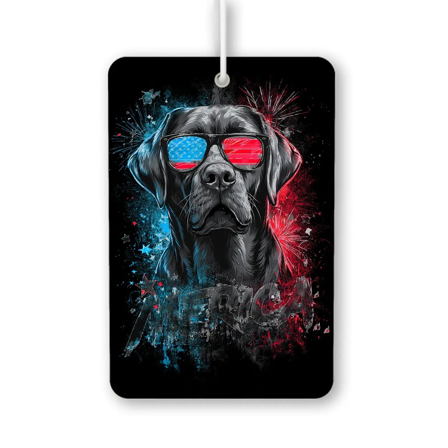 Patriotic Dog with Sunglasses Art Print Air Freshener