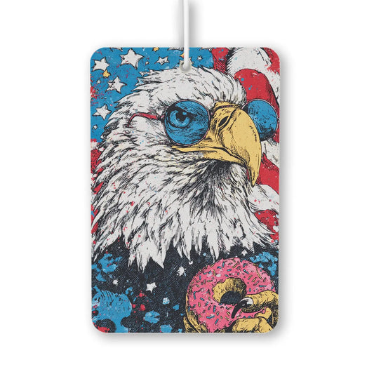 Patriotic Eagle with Sunglasses and Donut Air Freshener