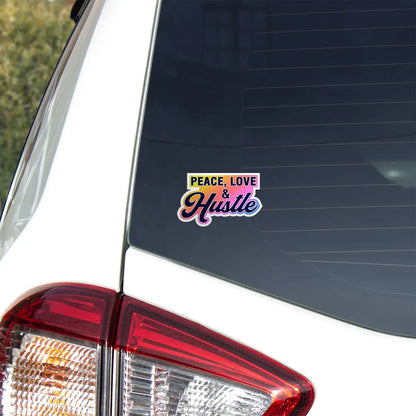 Peace, Love & Hustle Sticker