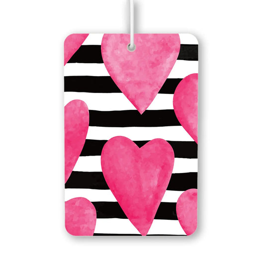 Pink Hearts on Stripes Air Freshener