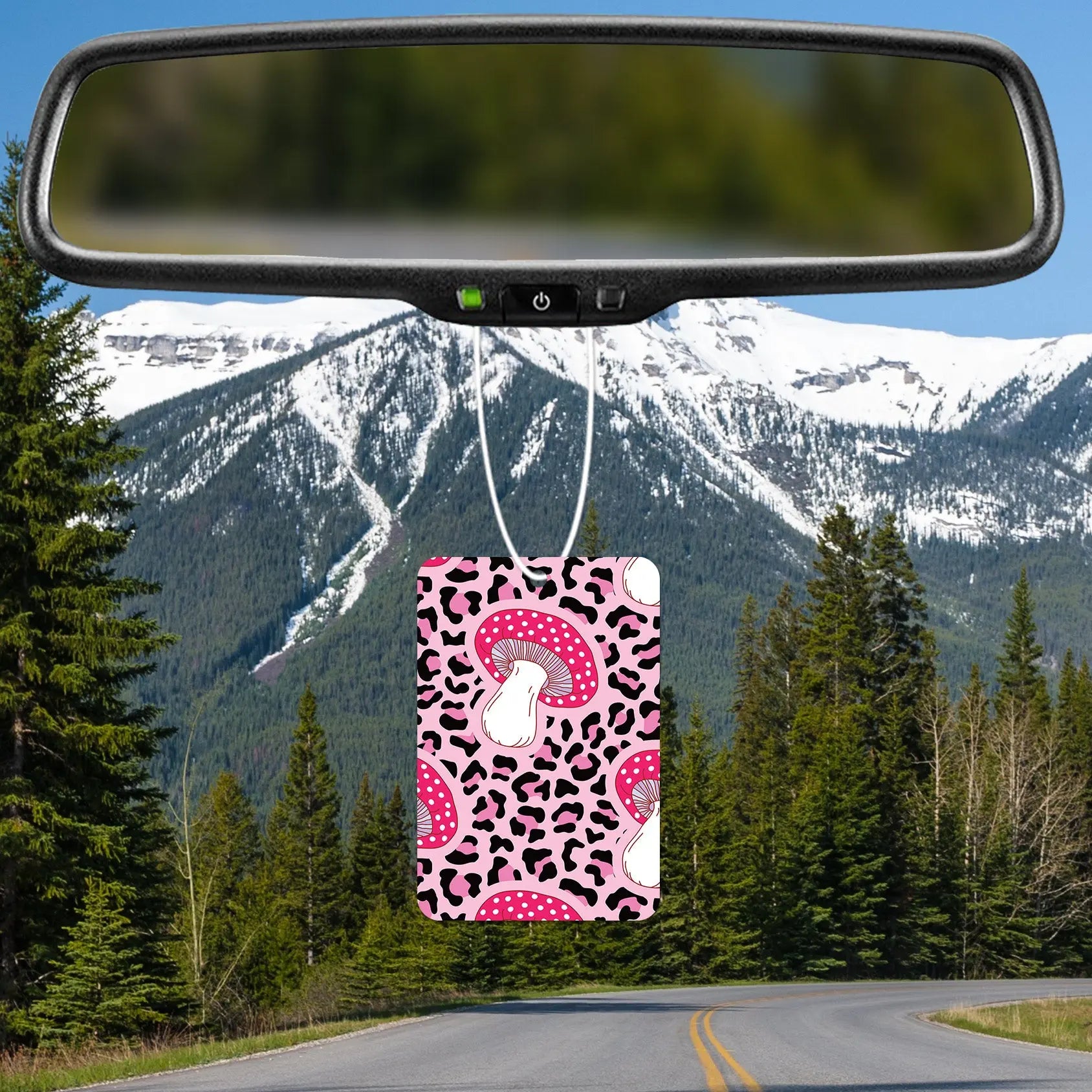 Pink Mushroom Leopard Print Air Freshener