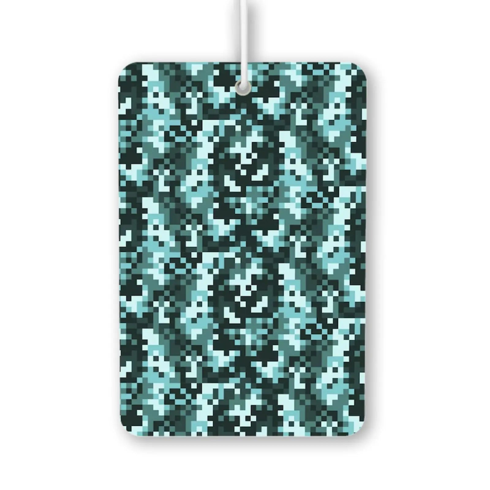 Pixelated Aqua Camo Air Freshener