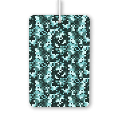 Pixelated Aqua Camo Air Freshener