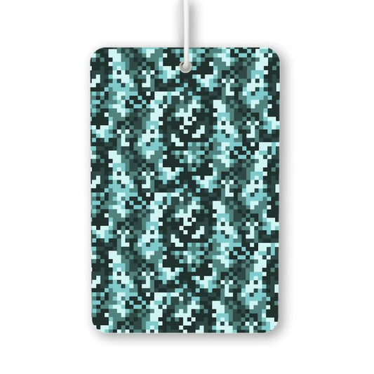 Pixelated Aqua Camo Air Freshener