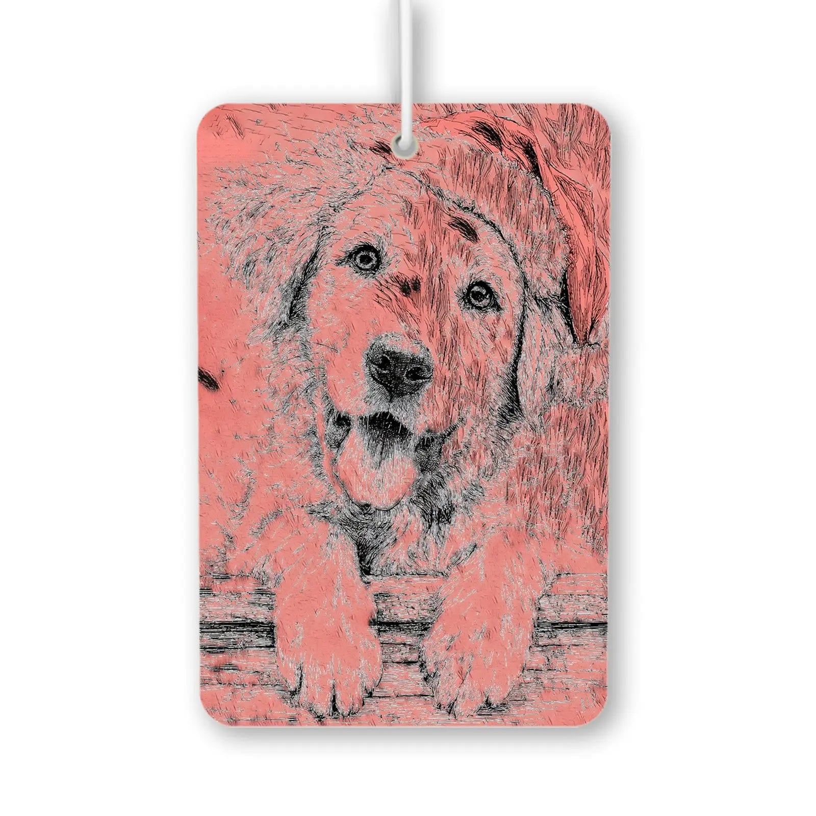 Playful Dog Illustration Air Freshener