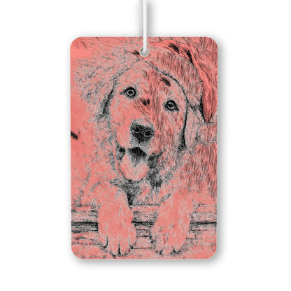 Playful Dog Illustration Air Freshener