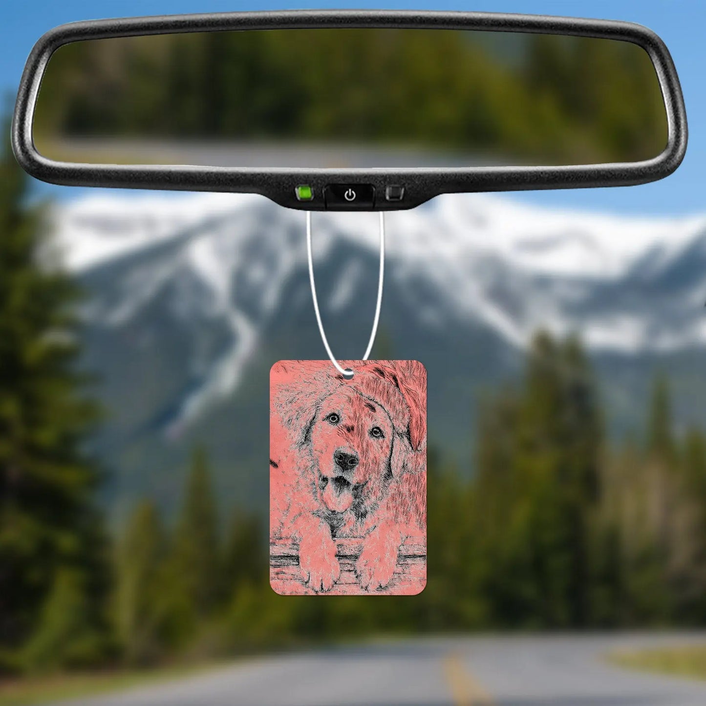 Playful Dog Illustration Air Freshener