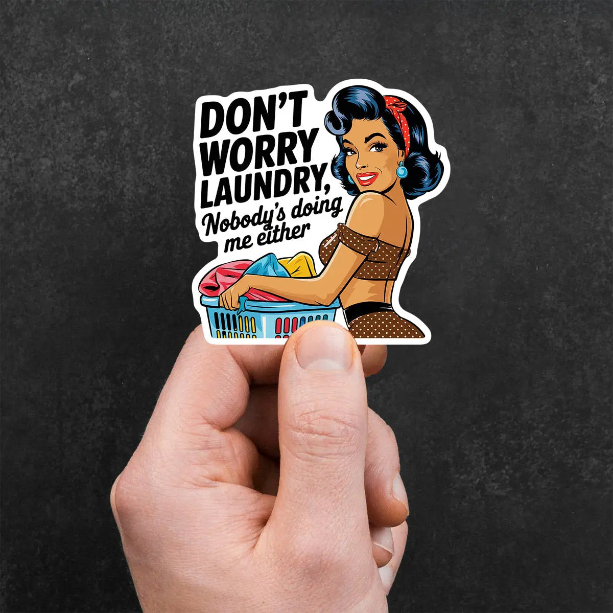 Playful Retro Laundry Humor Sticker
