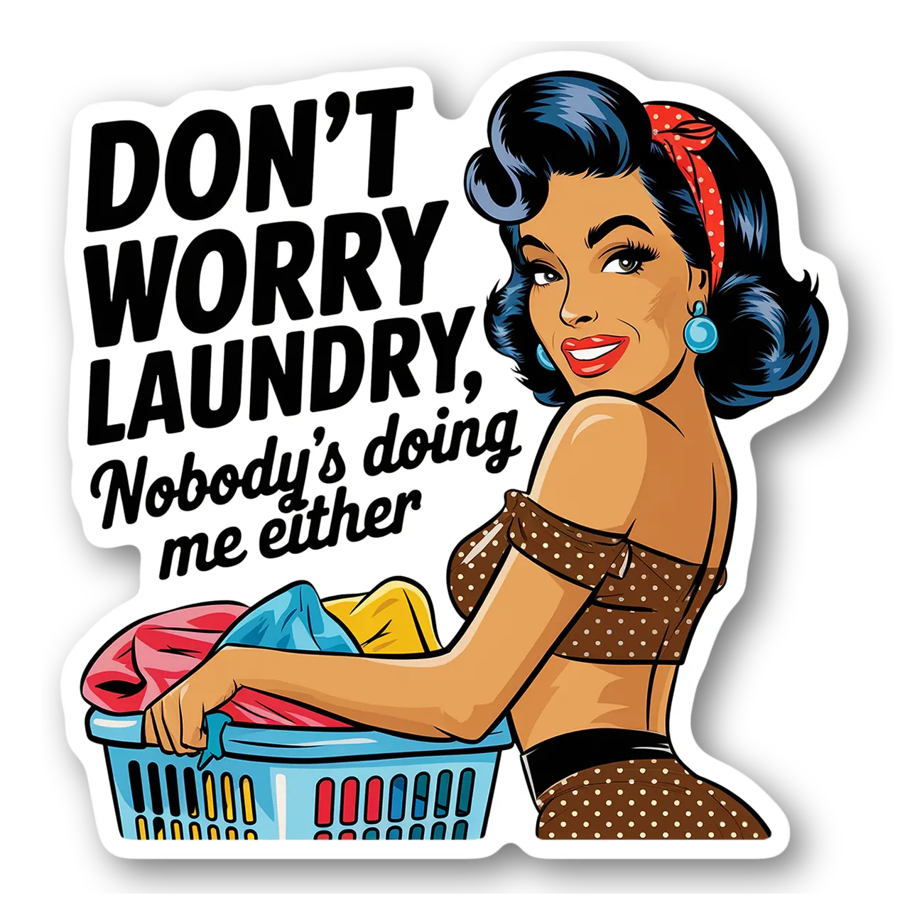 Playful Retro Laundry Humor Sticker
