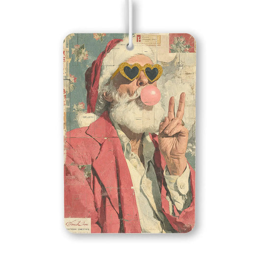 Playful Santa with Heart Sunglasses Air Freshener