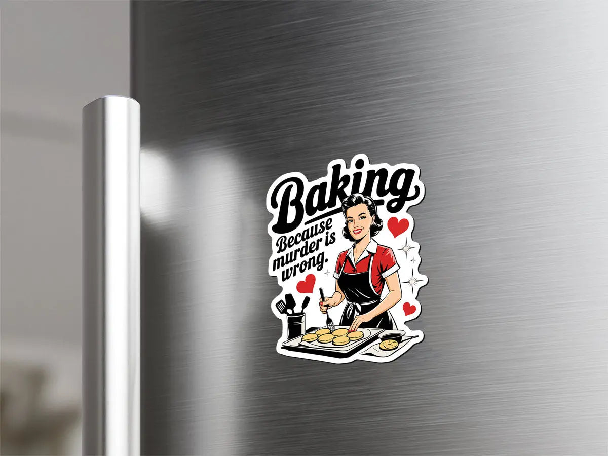 Retro Baking Humor Magnet