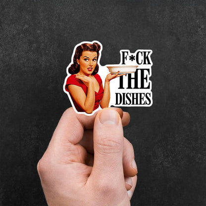 Retro 'F*CK THE DISHES' Sticker