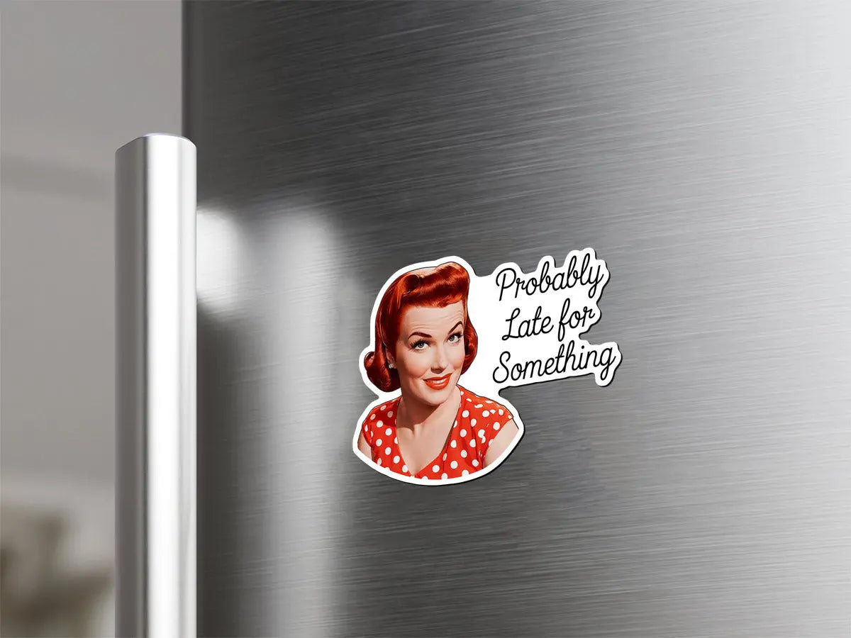 Retro Polka Dot Lady Magnet