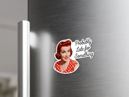 Retro Polka Dot Lady Magnet