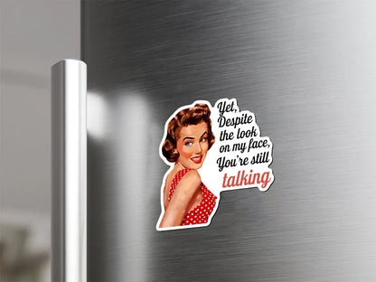 Retro Polka Dot Lady Quote Magnet