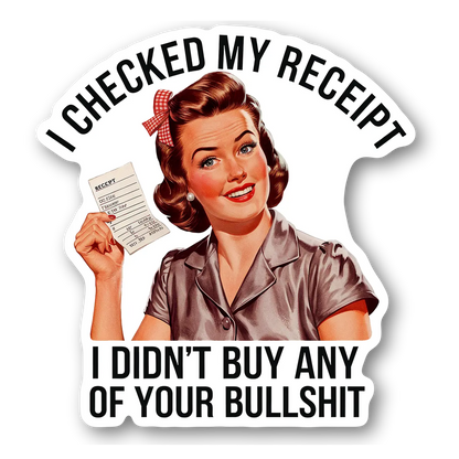 Retro Receipt Humor Sticker