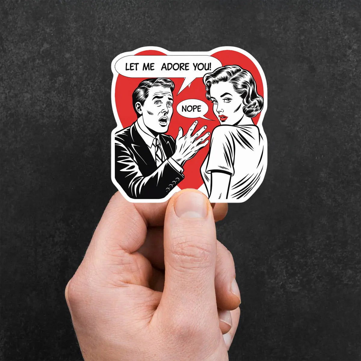 Retro Romance Rejection Sticker
