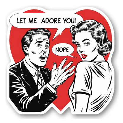 Retro Romance Rejection Sticker