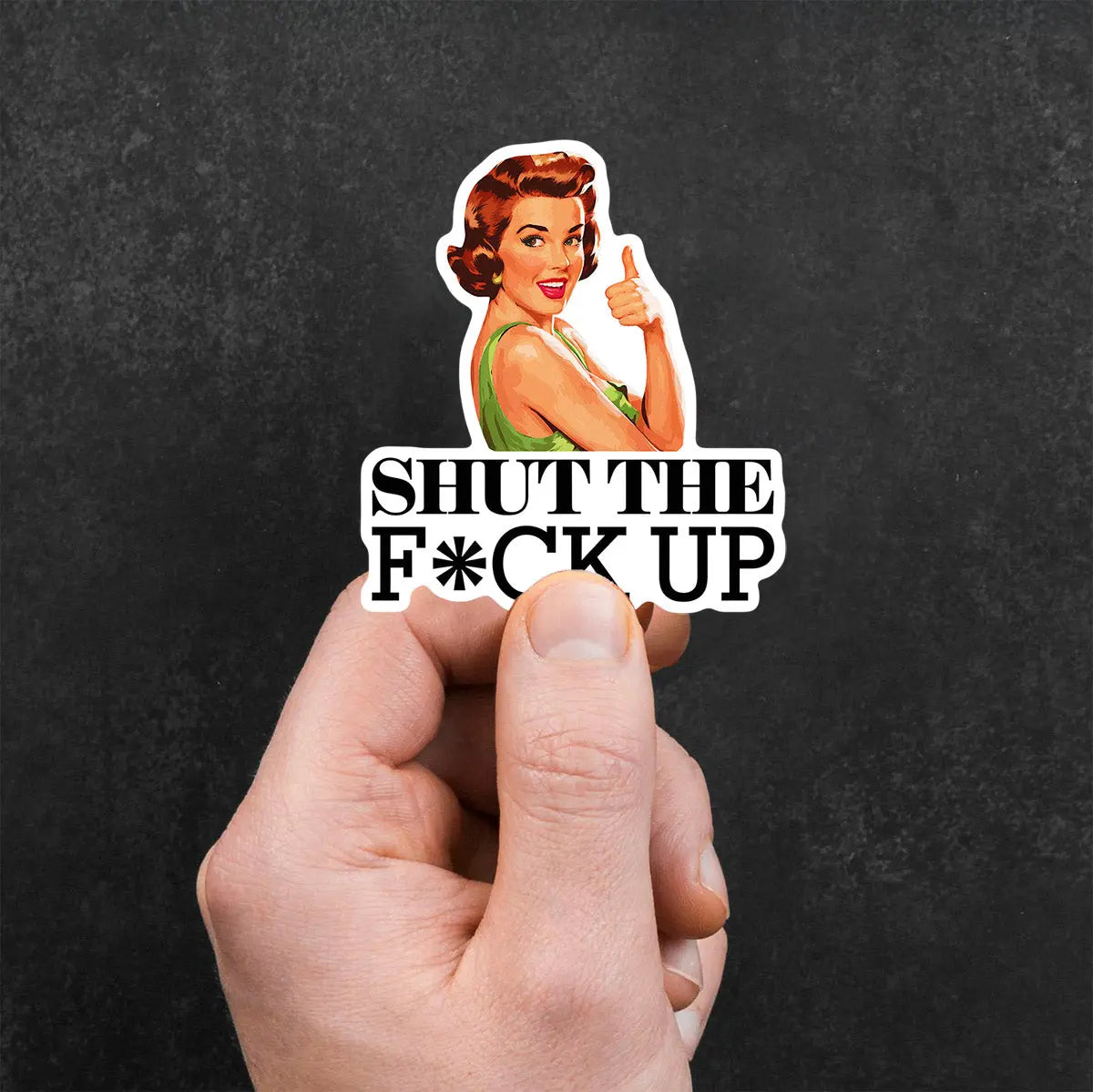 Retro Woman Giving Thumbs Up Sticker