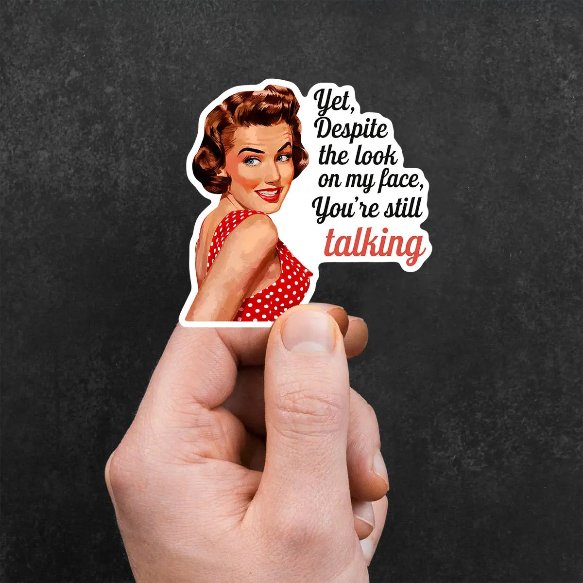 Retro Woman with Quote Sticker