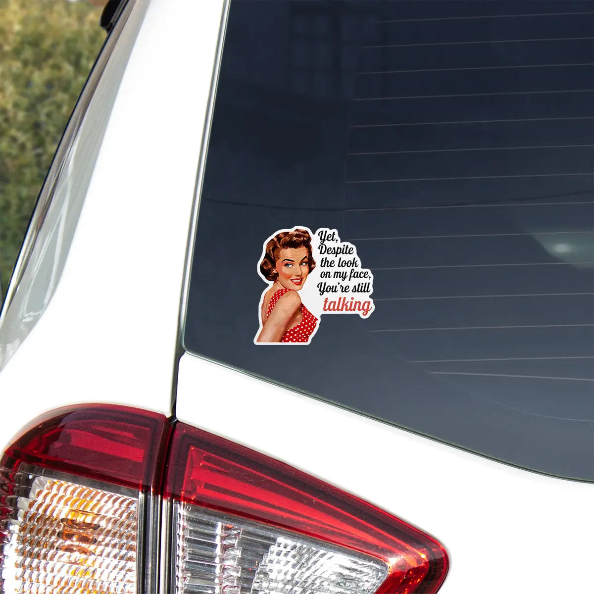 Retro Woman with Quote Sticker
