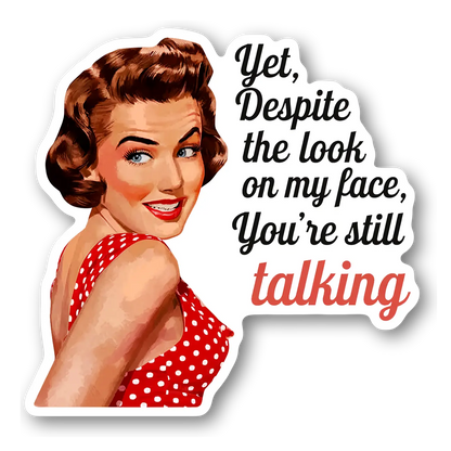 Retro Woman with Quote Sticker