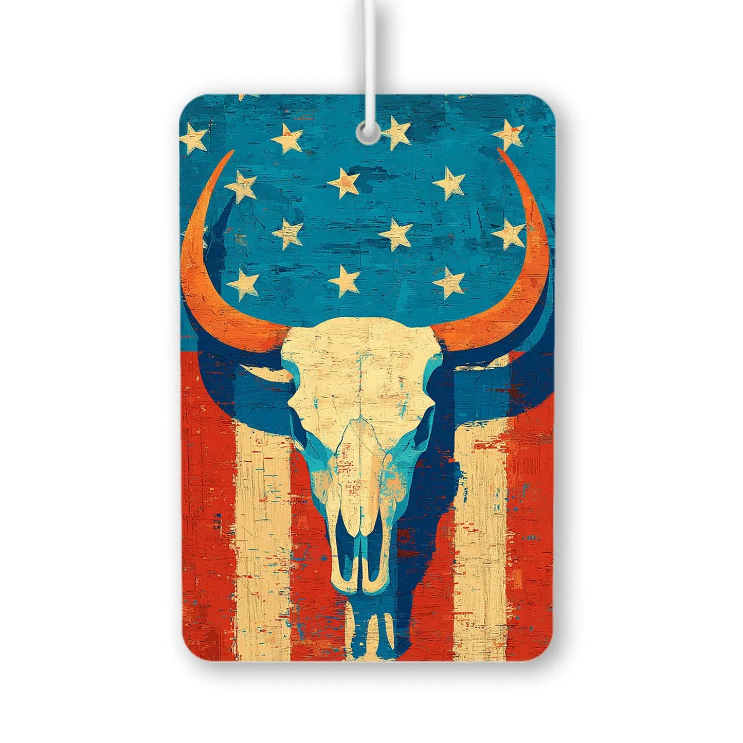 Rustic Bull Skull American Flag Art Print Air Freshener